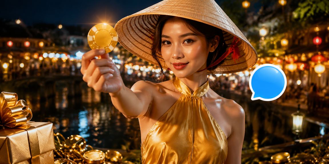 Người dùng tại Hà Nội nhận thưởng nạp tiền trên nền tảng d12 với nón lá truyền thống