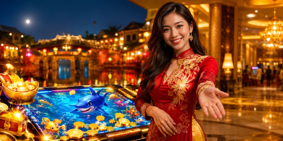 Khung cảnh casino trực tuyến và cá cược tại chợ đêm Hội An với d12